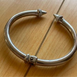 Vita Fede Silver Mini Titan Cuff with Swarovski Crystal pave - Size medium